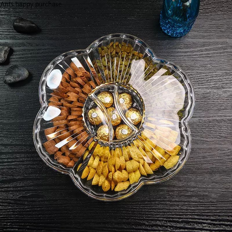 Modern Creative Crystal Dried Fruit Tray Grid with Cover, Transparent Dried Fruit Box, Acrylic Plate Fruit Basin Dry Candy Dish Modern Creative Crystal Dried Fruit Tray Grid with Cover, Transparent Dried Fruit Box, Acrylic Plate Fruit Basin Dry Candy Dish